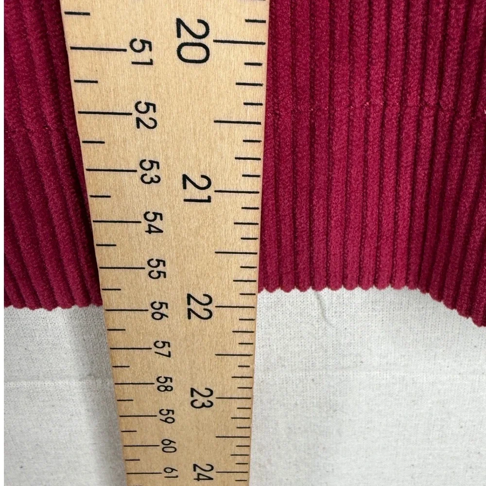 Avec Les‎ Filles Cropped Corduroy Jacket size Medium Raspberry Red